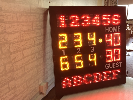 6 duimcijfer in Amber Color Led Tennis Scoreboard met Team Name