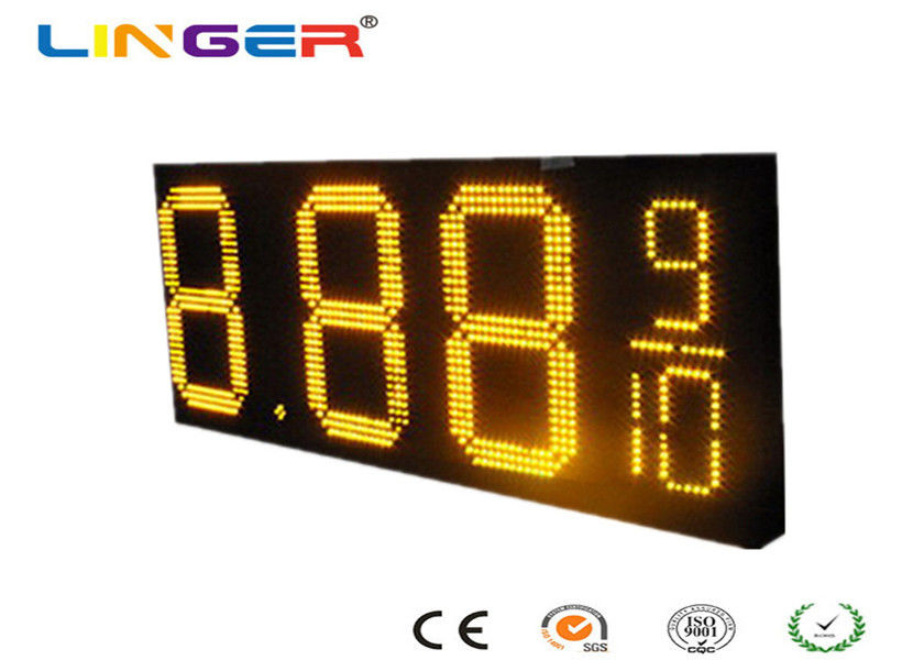 Waterproof RF Controller LED Gas Price Sign with Iron / Aluminum Cabinet