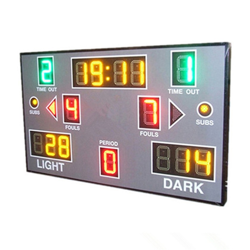 Red Green Yellow Color Portable Electronic Basketball Scoreboard For College