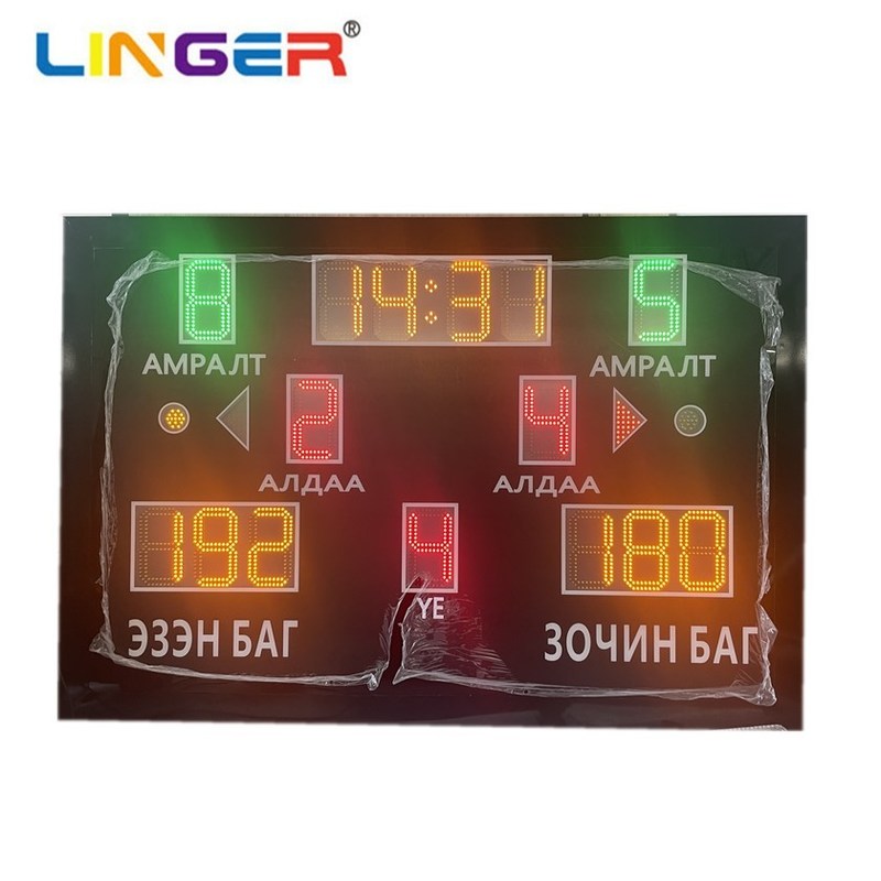 Gemakkelijk te bedienen LED-scorebord voor meerdere sporten (basketbal, voetbal, enz.)