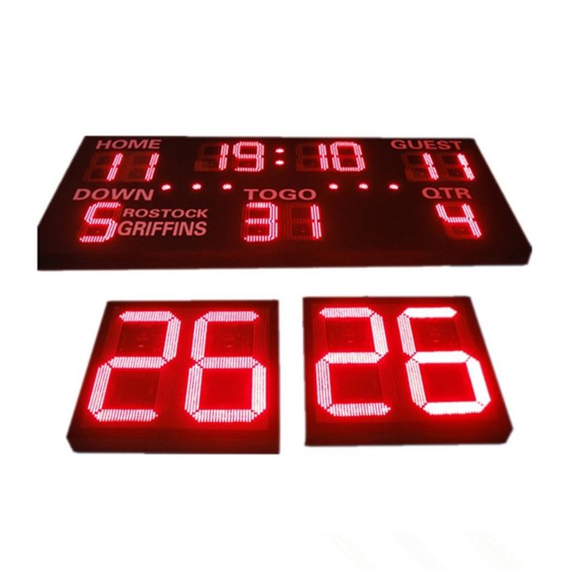 Separate Frame Football Stadium Scoreboard With Shot Clock Front Face UV Protection